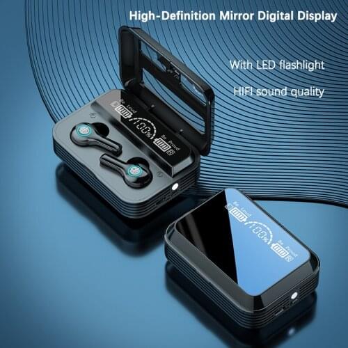 TWS R13 Bluetooth 5.1 Earphones with LED Display 2000mAh Charging Box Waterproof Wireless Headphones Sport HiFi Headset Earbuds