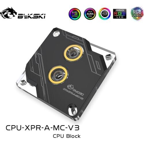 Bykski CPU Water Block use for INTEL LGA1150 1151 1155 1156 2011 2066 X99 I7 RGB Light Support 5V 3PIN GND Header to Motherboard