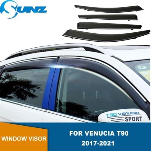 Protective Visor For Venucia T90 2017 2018 2019 2020 2021 Car Window Visor Sun Rain Smoke Vent Shade Tape-On Outside Visors SUNZ