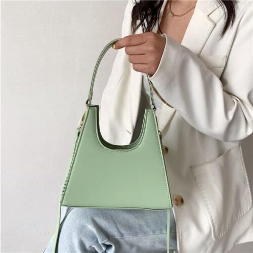Ladies Small Solid Color PU Leather Bag Crossbody 2021 Summer Luxury Brand Shoulder Belt Design Female Handbags and Purses Totes
