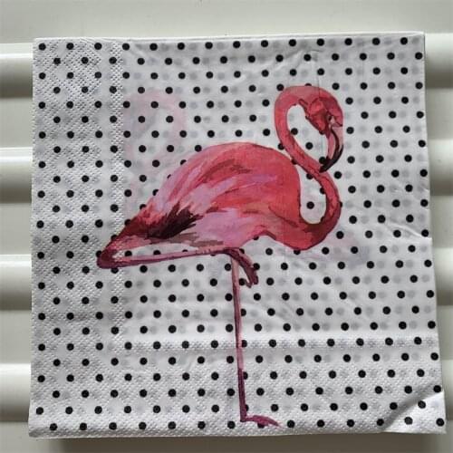 Decoupage paper napkins elegant tissue vintage pink towel cartoon bird Flamingo birthday wedding party home beautiful decor 20
