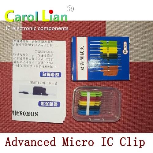 10pcs/set High Quality micro IC clamp SOP/SOIC/TSSOP/TSOP/SSOP/MSOP/PLCC QFP SMD IC Chip pin CLIP DIP mini chip clip