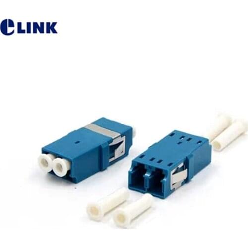 100pcs LC UPC duplex Single mode flangeless fiber optic adapter Blue LC ftth coupler DX without flange free shipping IL