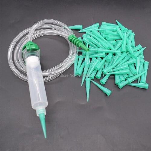 10cc Adhesive Syringe Barrel with 100pcs 18G Tapered Dispensing Tips and Dispenser Connector 10cc Glue Syringe Barrel Adapter