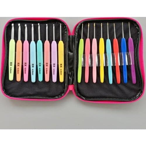 17pcs/set Knitting Tools Sweater Needles Stainless Steel Hand Sewing Set Color Sweater Knit Crochet Sewing hand-knit DIY