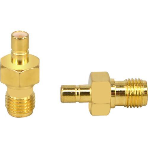 2 Pieces RF Coaxial Coax Adapter SMA female to SMB male RF Connector Straight Brass Gold Plating Connector