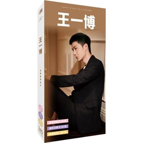 340 PCS Wang Yibo Photo Postcard Stickers Set China TV Drama Male Artist Singer Picture Photo Card Christmas Birthday Gift