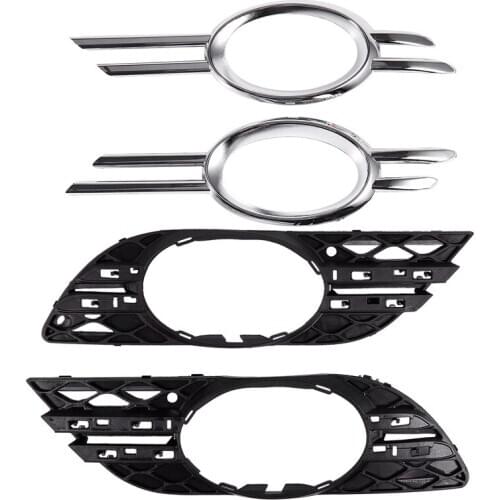 4Pcs Front Bumper Fog Light Chrome Grill Trim Cover Left Right for Mercedes-Benz 2007 2008 2009 W211 E320 E350 E550 E63 Amg