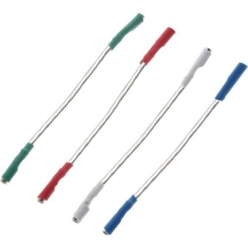 4PCS Universal Silver Leads Wires Header Wire Cable 40mm for 1.2-1.3mm Pins Turntable Phono Headshell Tonearm R91A