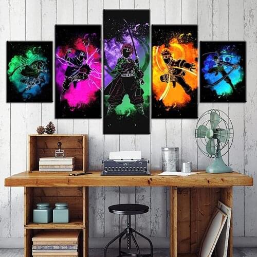 No Framed 5 Pieces Manga Samurai Japan Anime Wall Art Canvas Posters Pictures Paintings Home Decor for Living Room Decorations
