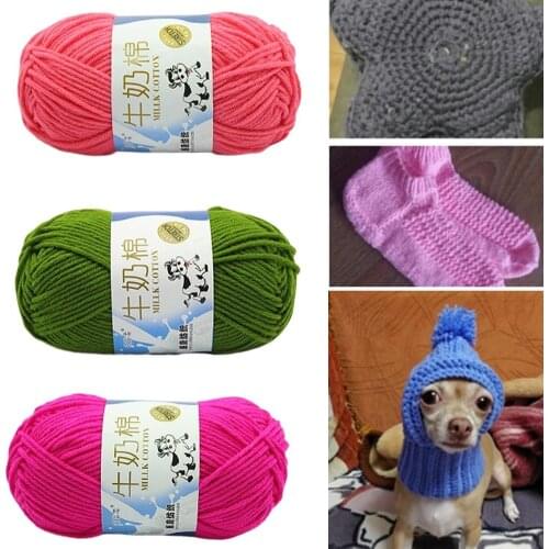 50g DIY Soft Milk Cotton Fiber Blanket Sweater Scarf Crochet Knitting Yarn Ball For Hand Knitting Scarf Sweater Hand Knitting