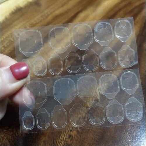 500Set/Lot Nail Gel Nail Adhesive Paste Jelly Wear Nail Transparent Double Sided Tape 24 Print Nail Sheet Gel Manicure HA2234