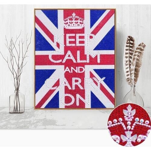 AZQSD Diamond Painting Cartoon Keep Calm Special Shape Diy Diamond Embroidery Picture Of Rhinestone Mosaic Home Decoration 5D