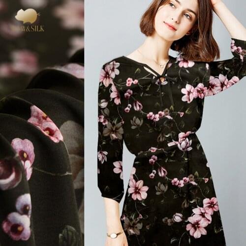 Digital inkjet silk georgette fabric summer light breathable scarf dress shirt silk fabric wholesale silk cloth