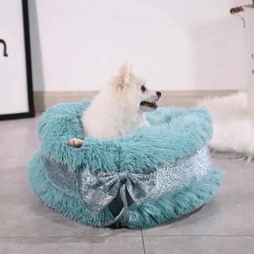 Pet Plush Cat Round Warm Soft Winter Dog Bed Sofa Round Plush Mat For Dogs Large Labradors Cat House Pet Bed