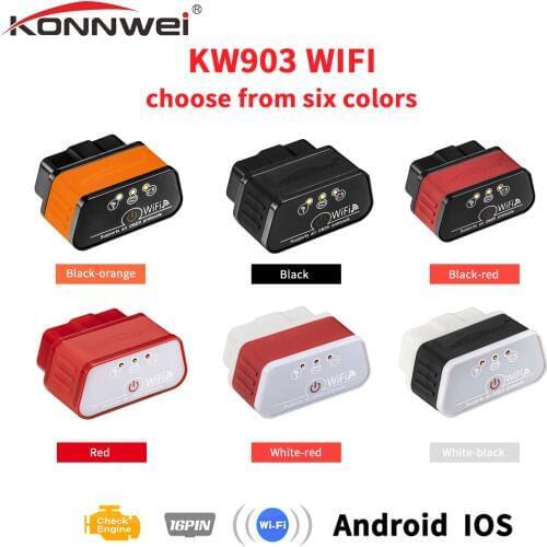 EML327 OBD2 Wifi V 1.5 Auto Diagnostic Scanner ODB 2 Autoscanner Konnwei KW903 ELM 327 Wi-fi OBD2 Bluetooth Adapter For Iphone