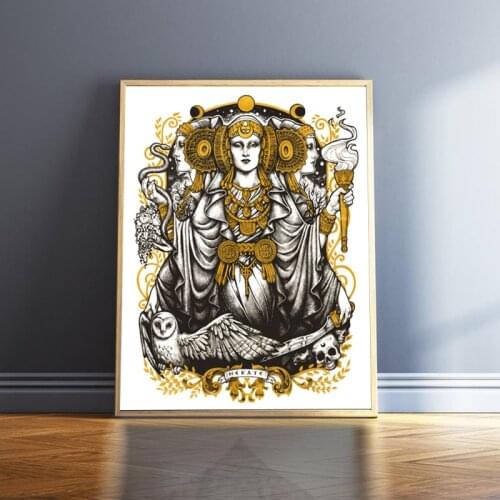 Hecate Lady of Elche Triple Goddess Vintage Canvas Poster Witch Medusa Dollmaker Prints Witchery Wall Art Painting Decor Picture