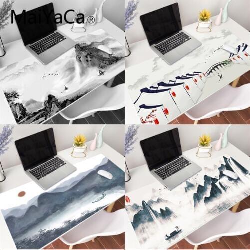 MaiYaCa Chinese Landscape Painting mouse pad Gaming Mouse Pad 800x300mm Large Deak Mat for overwatch/cs go/world of warcraft