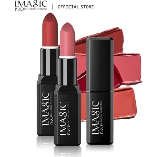 IMAGIC Kissproof Glossy Lipstick 16 Colors Waterproof Pigment Multiple Colour Easy To Carry Matte Batom