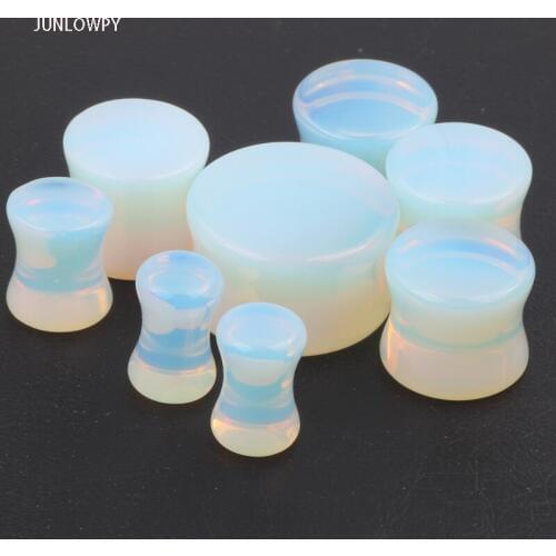 JUNLOWPY Saddle Stone Ear Plugs Tunnels Piercing Earring Opal Glass Expanders Stretchers Gauges for Women Body Jewelry 120pcs