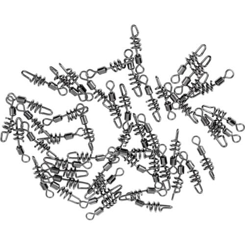 50 Pieces Barrel Rolling Swivel Strong Fishing Line Connector Ring Fishing Tackle Accessories Terminal Tackle Flexible Rings