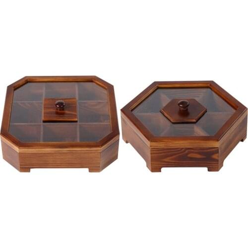 Dried Fruit Storage Box Chinese Dried Fruit Box Living Room Split With Cover Candy Box Wood Nut Snack Solid Wood Storage Box
