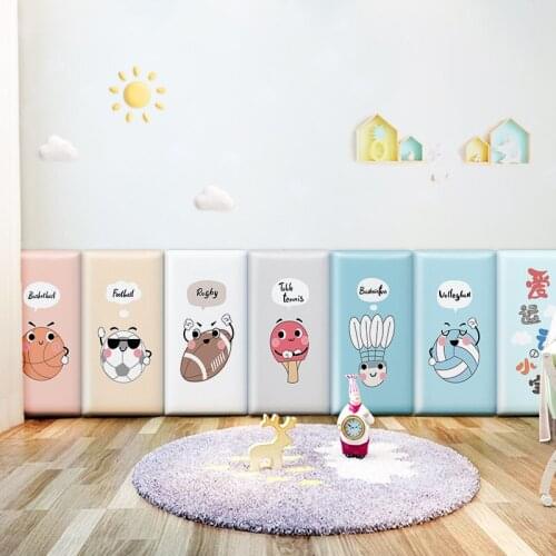 Creative 3D Kindergarten Anti Collision Self-adhesive Sports Ball Soft Wall Stickers For Kids Rooms Home Wall Skirting Sticker