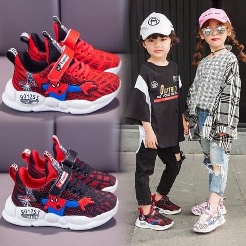 Disney Spiderman Kids Shoes for boys girls Children baby Sneakers mesh sport Boy Girl Light Casual Shoes size26-36