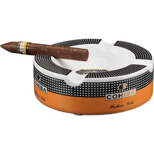 Round Ceramic Cigar Ashtray Home Table Portable Smoking Ash Tray Cigar Gadget Cigarette Ashtrays For Cigars