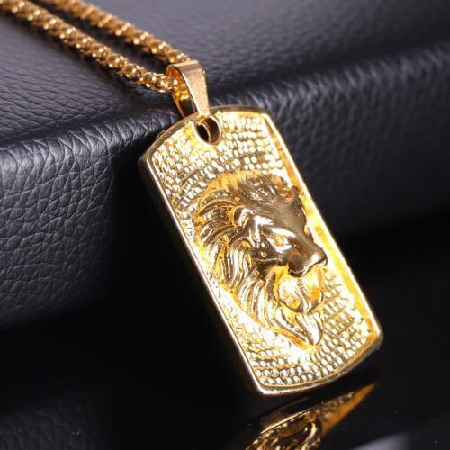 Punk jewelry majestic lion pendant necklace mens party charm accessories birthday gift hip hop jewelry