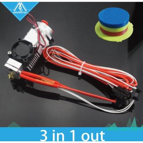 Mellow 3D Printer parts Reprap I3 3 in 1 out Multi-color Three Colors Switching Hotend kit, THC-01 Bowden Extruder hot end