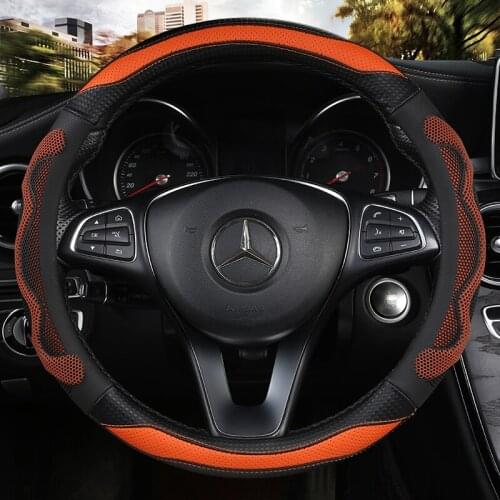 37-38CM New Car Steering Wheel Cover Artificial Leather Steering-Wheel Covers Breathable Fabric Braid Auto Accessories Universal