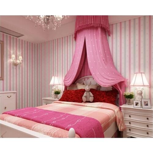 Beibehang Korean personality children room girl boy striped wallpaper princess room non-woven papel de parede 3d wallpaper