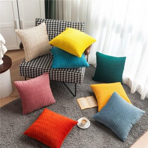 Pure Color Velvet Pillowcase Home Living Room Bedroom Sofa Pillow Case Plush Cushion Cover Home Decor Pillow Cover 45cm T655