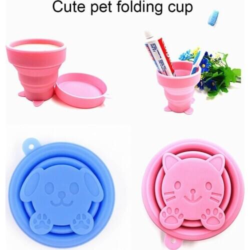 2 Colors Portable Outdoor Travel Fold Silicone Water cup Retractable Travel Dranking Brush Teeth Cup For Children Adults Tool