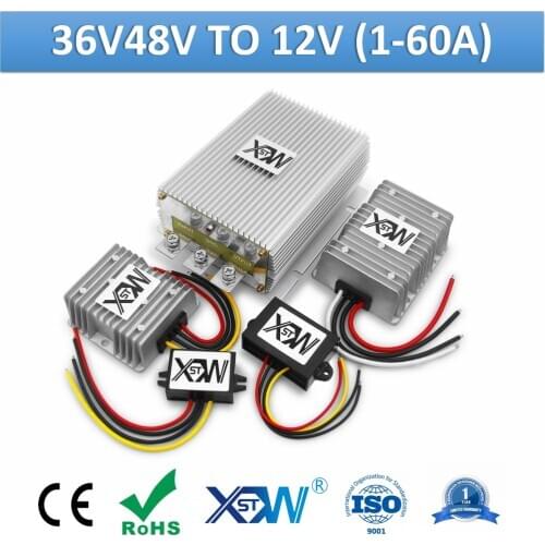 XWST DC DC 36V 48v to 12V 1A to 60A Power Converter Step Down 36 48 Volt to 12 Volt Buck Regulator Voltage Transformer