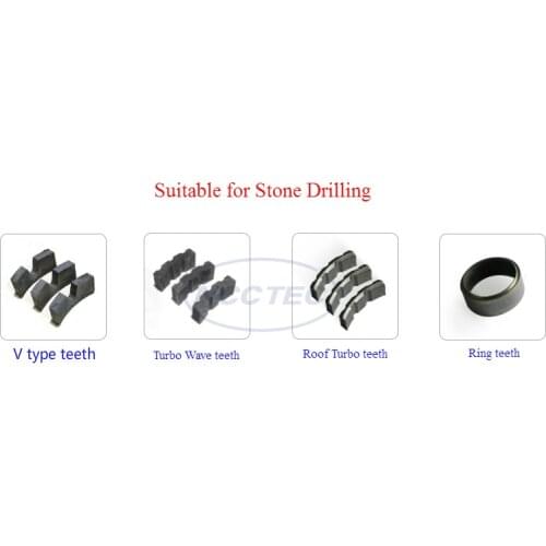 Diamond Core Drill Bit Segments | V Type, Turbo Wave, Roof Turbo, Ring, Sawtooth, Inclined Sawtooth Teeth Tooth Tips Heads