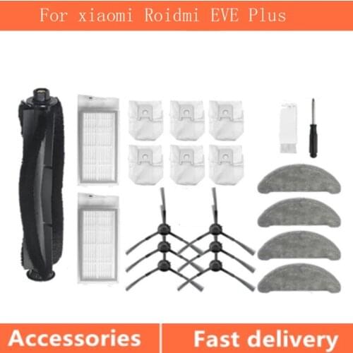 For Xiaomi Roidmi EVE PLUS Accessories HEPA Filter Brush Dust Bag Cloth Replacement Rag Vacuum Cleaner Spare Parts