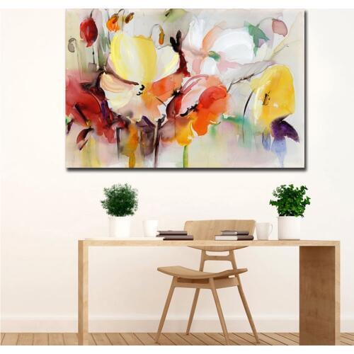 Single Modern Abstract Canvas Flower Painting,Wall Art Poster Prints on Canvas,Living Room Home Decoration Digital Photo Prints