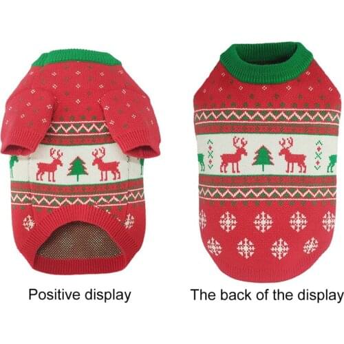 Cartoon Dog Sweater Christmas Warm Pet Cat Dog Knitting Clothes For Small Medium Dog Festival New Year Pet Clothing Dog Outfits