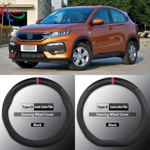Four Seasons Universal Non-Slip Carbon Fiber Suede Steering Wheel Cover For Honda XR-V Car Interior Accessories