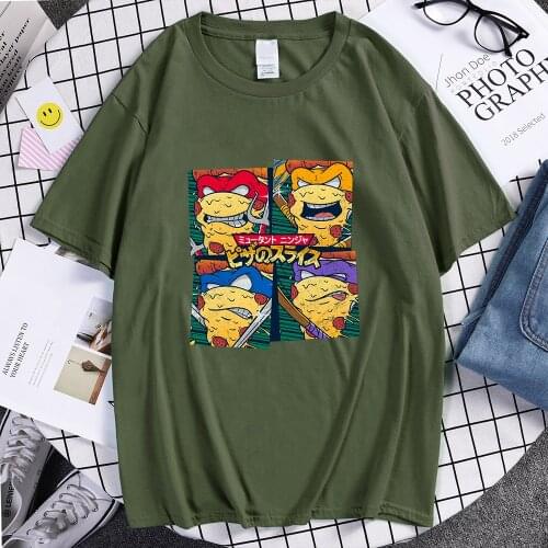 Mutant Ninja Pizza Slices Funny Mens T Shirt Hip Hop Brand T Shirt Summer 2020 Harajuku Tshirts Fashion Loose Tee Shirt Male