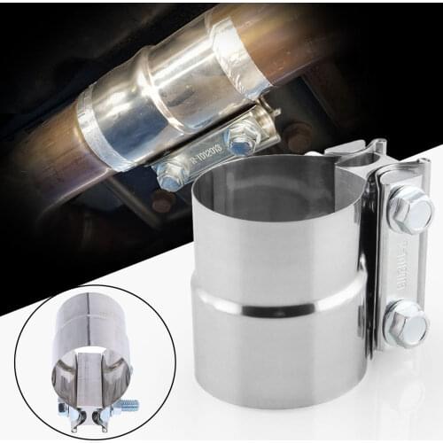 Exhaust Band Clamp Refitting Exhaust Pipe Stainless Steel Clamp U-type Universal Pipe Hoop for 3 inch OD to 3 inch ID Pipes