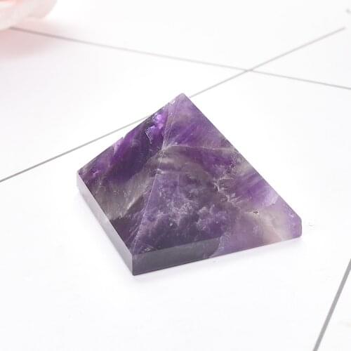 1pc Natural Amethyst Pyramid Raw Crystals Gemstone Reiki Obelisk Crystal Point Energy Stone Handmade Crafts Polished Tower Gift