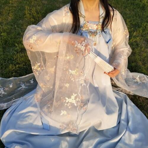 2021 traditional chinese costumes girls hanfu coat fairy dress folk dance flower tang suit clothes stage performance clothing