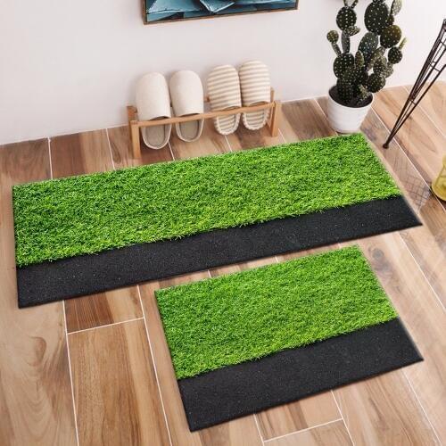 3D Green Grass Mat Pattern Rugs And Carpets For Kids Baby Home Living Room Non-slip Bedroom Hallway Yoga kitchen Door Floor Mats