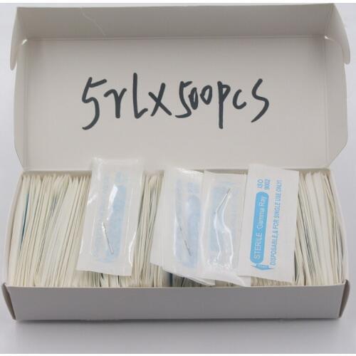 500pcs Lamina Shading LINER Microblading Tebori Needles Manual Needle for Fog Eyebrow Blade Round Needles for Permanent Makeup