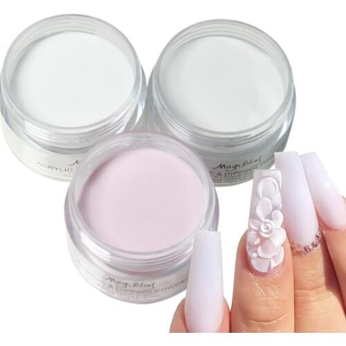 15g Acrylic Powder Clear White Pink Nail Extension Carving Polymer Tip Dust Professional Supplies Nail Art Manicure Decoration