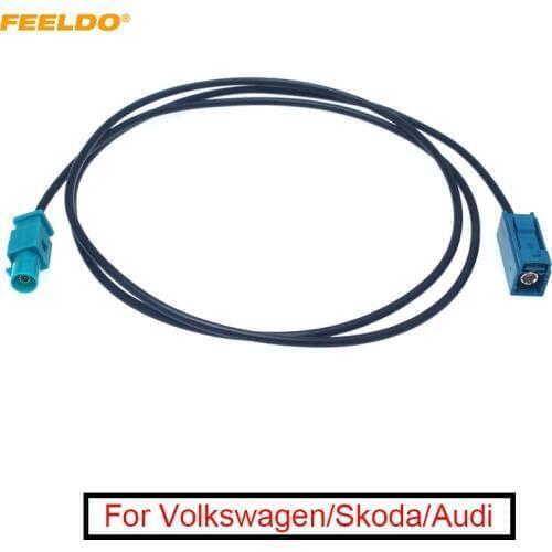 FEELDO 1Pc Car FAKRA Z Radio Signal Antenna AM/FM 1 Meter Wiring Adapter For Volkswagen/Skoda/Audi OEM Stereo Head Unit