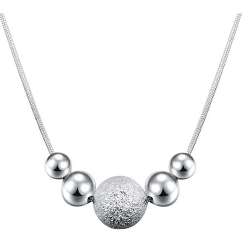 925 Silver Necklace Fashion Beaded Silver Chain For Woman Wedding Wedding Jewelry Gift Clavicle Chain